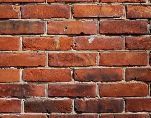 Fototapeta premium weathered red brick wall texture with imperfections and distressed surface close up