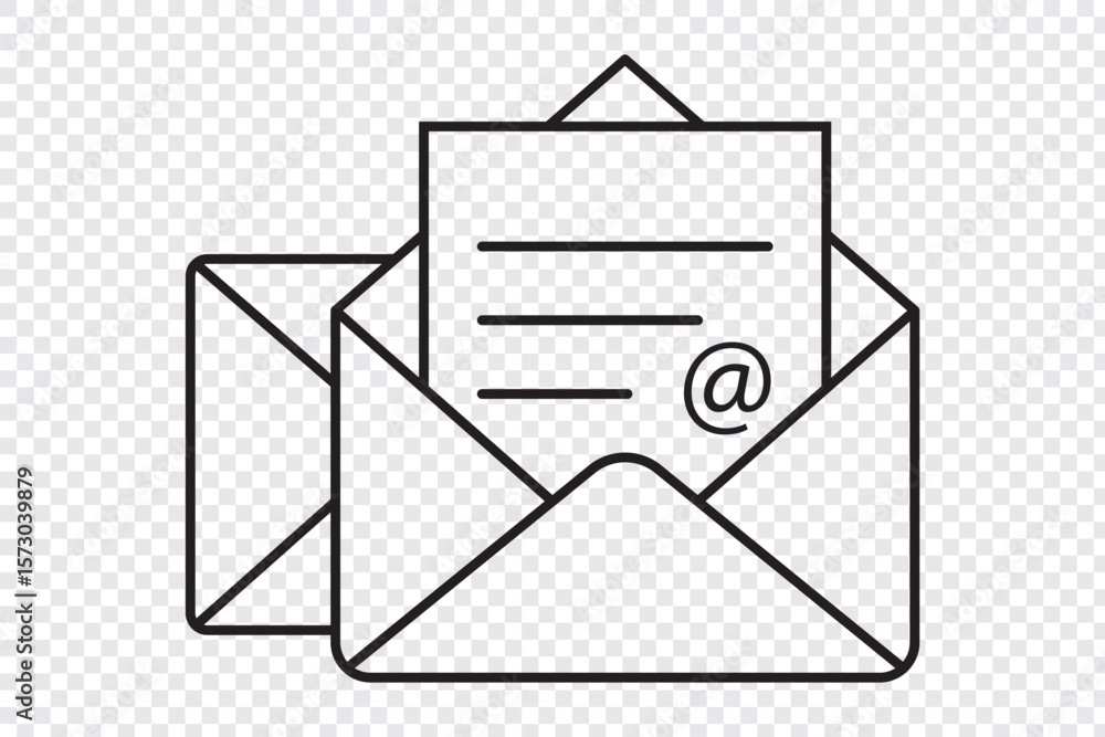 Poster email icon. envelope or message illustration as a simple vector sign & trendy symbol in glyph style 