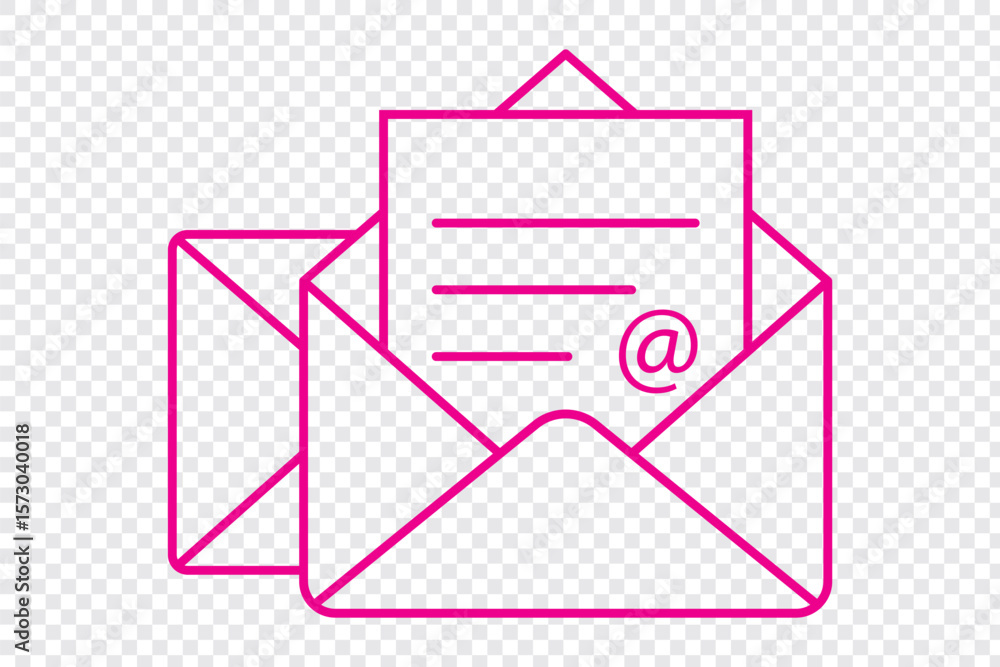Aufkleber email icon. envelope or message illustration as a simple vector sign & trendy symbol in glyph style 