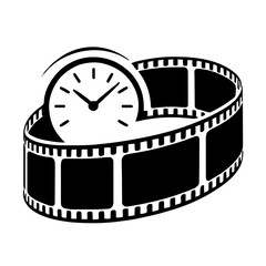 Timelapse Film Reel Icon Animated Loop, Clock, Cinema, Video