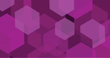 Abstract geometric pattern of overlapping translucent hexagons in shades of purple.