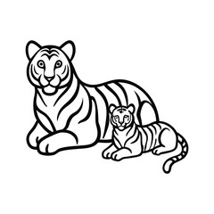 tiger on white background