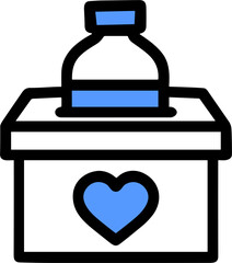 Obraz premium Icon of Giving Water Bottle for Relief Aid