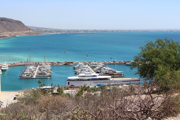 VISTA PANORAMICA DE LA BAHIA DE LA PAZ BAJA CALIFORNIA SUR MEXICO MARINA DE COSTA BAJA