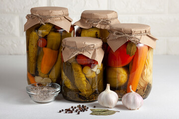 Autumn harvest preserved in jars