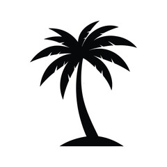 Palm Tree Silhouette: A minimalist and modern depiction of a majestic palm tree standing tall against the backdrop of a clear sky. 