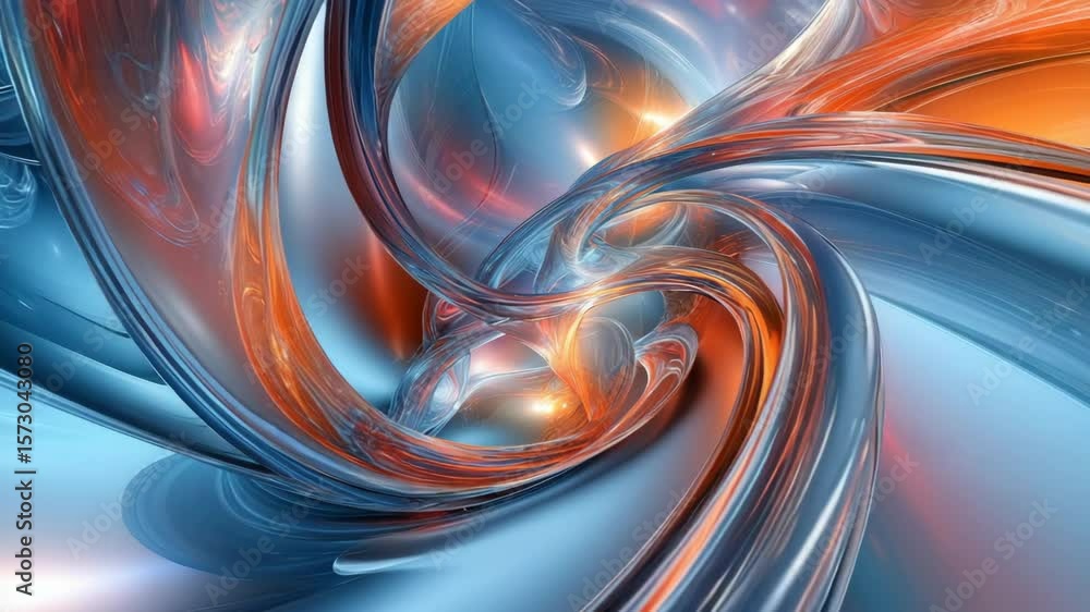 Aufkleber vivid abstract swirl pattern with metallic blue and orange hues for dynamic visual content