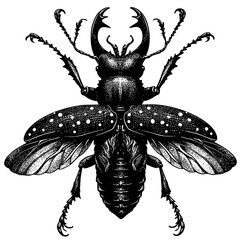 black beetle isolated on white background