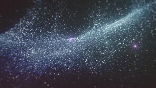 Space Background Spinning Particles Looping/ Animation of a looped colorful space fractal background with fluid texture and particles floating