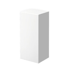 A clean white rectangular prism or box shape with subtle shading isolated on transparent background