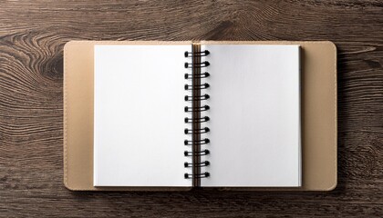 open spiral notebook with blank pages photo