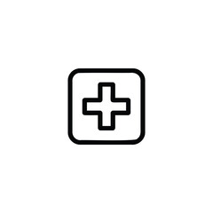 Medical Cross In Square Icon