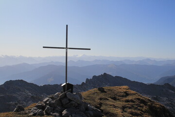 cross in the mountains
