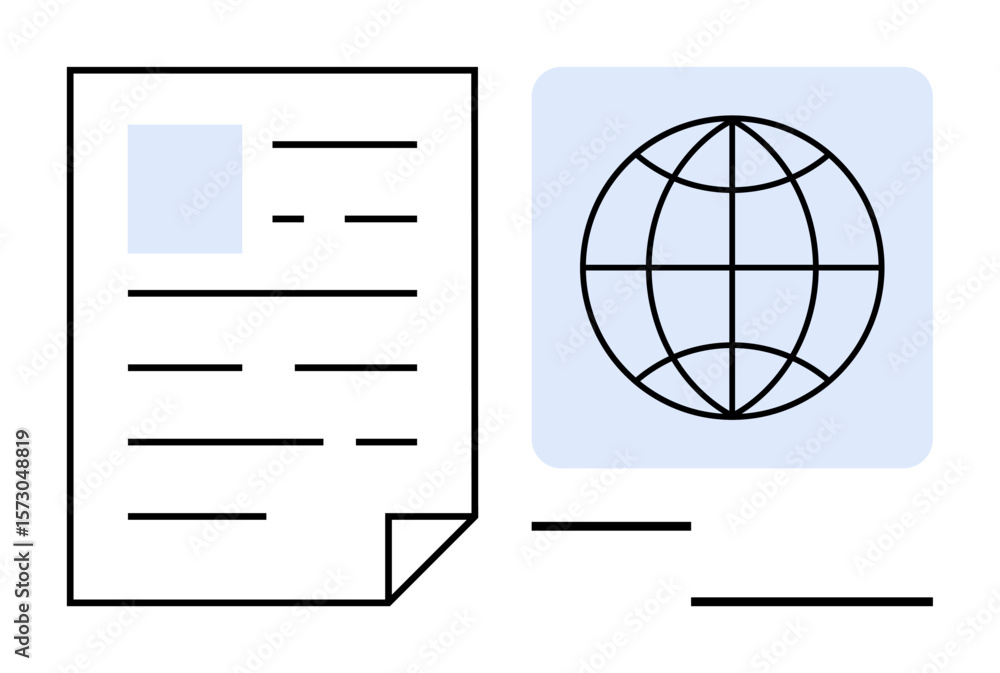Poster document with text and image alongside globe representation. ideal for communication, information, g