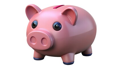 Fototapeta premium Cute Pink Piggy Bank for Saving Money and Financial Planning