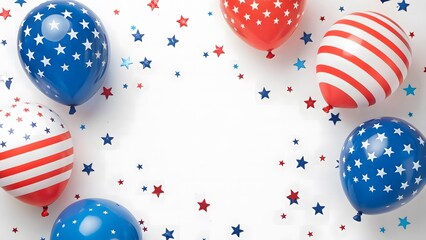 Patriotic Balloons and Stars for Independence Day Celebration