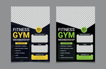 Fitness and Gym Flyer Template, vector illustration eps 10.