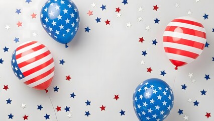 Patriotic Balloons and Stars: A Festive Fourth of July Background
