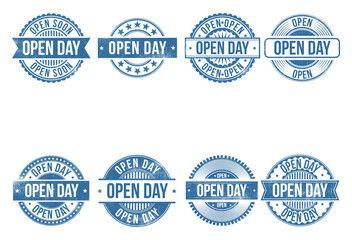 Obraz premium OPEN DAY text on red round grungy stamp. open day stamp.