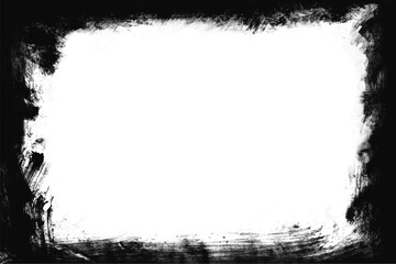 Grunge border texture background. Grunge style frames are black on a white background.