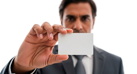 Professional showcasing blank card.  Ideal for advertising, business deals, or personal announcements. Copy space for messages