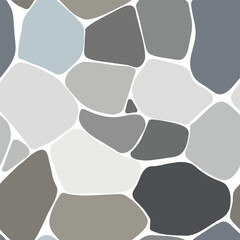 Stone tile cobblestone seamless pattern in gray tone colors vector use for background or architecture