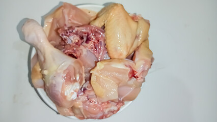 Isolated white of fresh chicken cutlet
