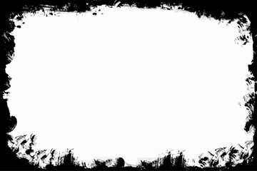 Grunge border texture background. Grunge style frames are black on a white background.