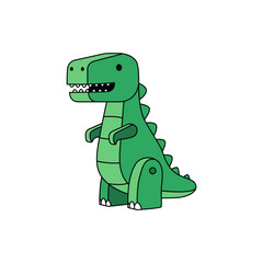 Cute Cartoon Dinosaur Character Perfect for Children's Designs