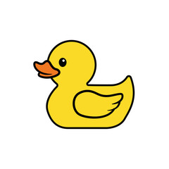 Cute Yellow Rubber Duck Floating on Water Surface for Kids Bath Time