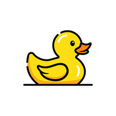 Cute Yellow Rubber Duck Toy Icon for Fun and Playful Themes