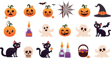 Halloween set vector shape