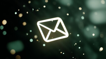 White Email Envelope Icon, Digital Correspondence Symbol for Online Communication, Electronic Mail Design with Clean Interface, Virtual Message Notification, Digital Dispatch For Business Updates
