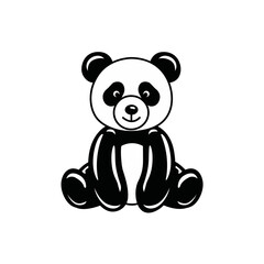 Cartoon Style Panda Sitting Cute Character Illustration Design
