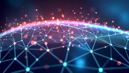 Colorful, abstract image of a planet with a network of lines and dots. Concept of technology and interconnectedness - Powered by Adobe