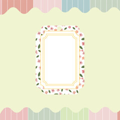 Empty vintage whimsical border for wedding invitations, birthday card, prints. Vector сoquette frame