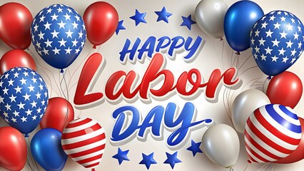 Happy Labor Day: Festive Balloons Celebrate American Holiday