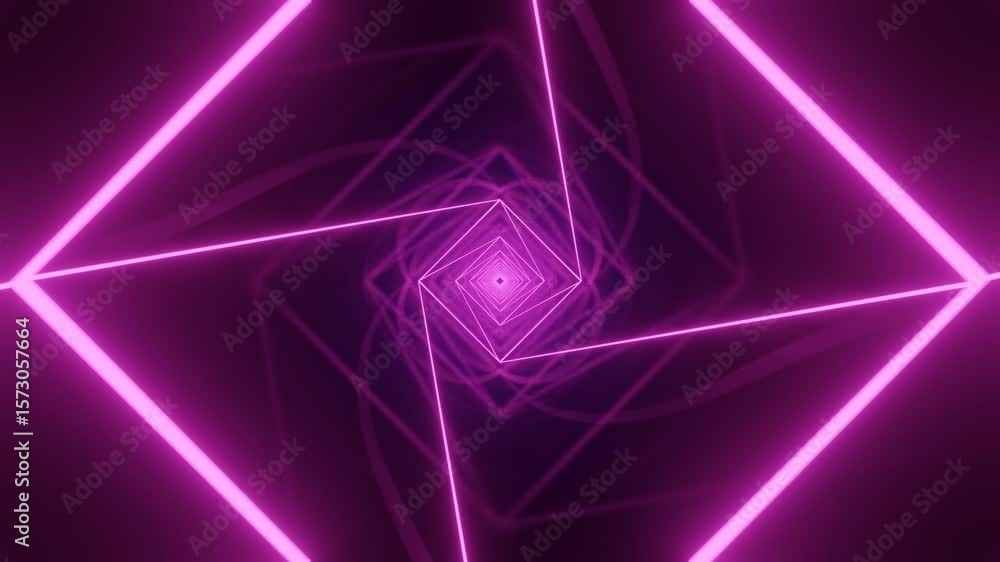 Aufkleber seamless loop animation of futuristic neon tunnel with reflective multicolor rings. perfect for tech