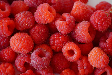 many ripe red berry raspberry harvest agriculture background texture