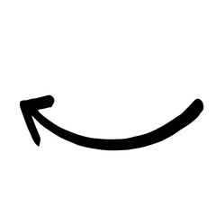 手描きの矢印のイラスト。方向を示すポインターに使える黒色のベクターセット。