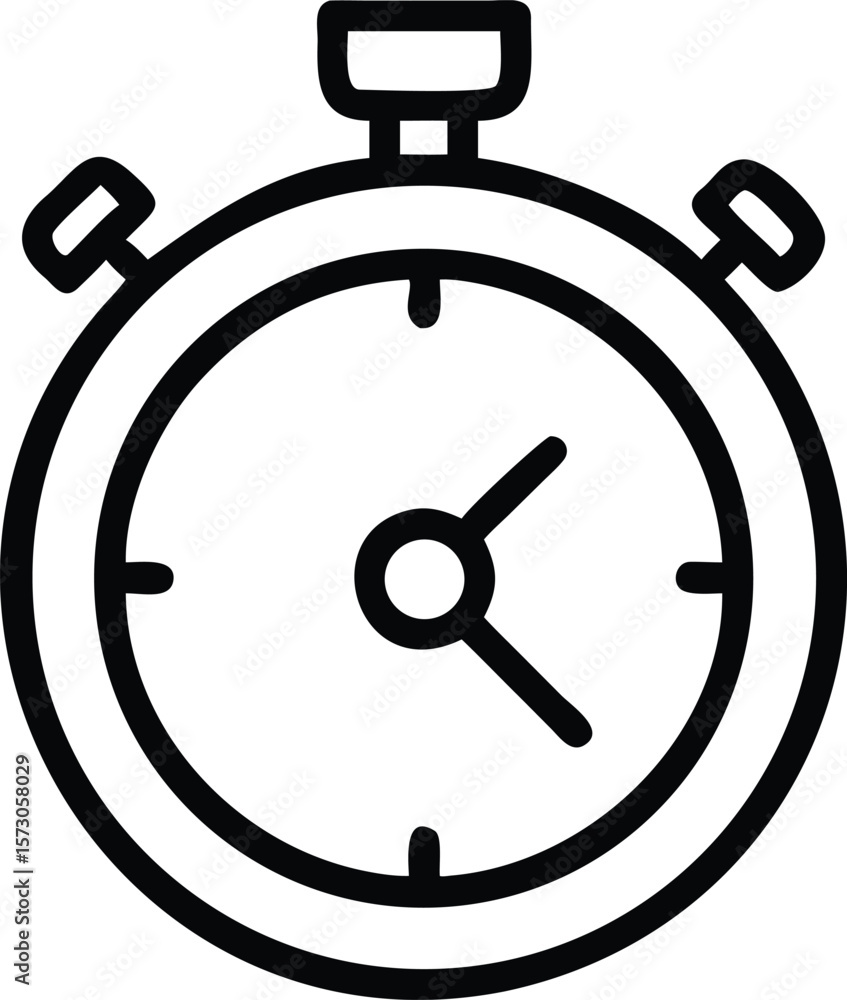 Aufkleber minimalist outline icon of a stopwatch representing time and speed