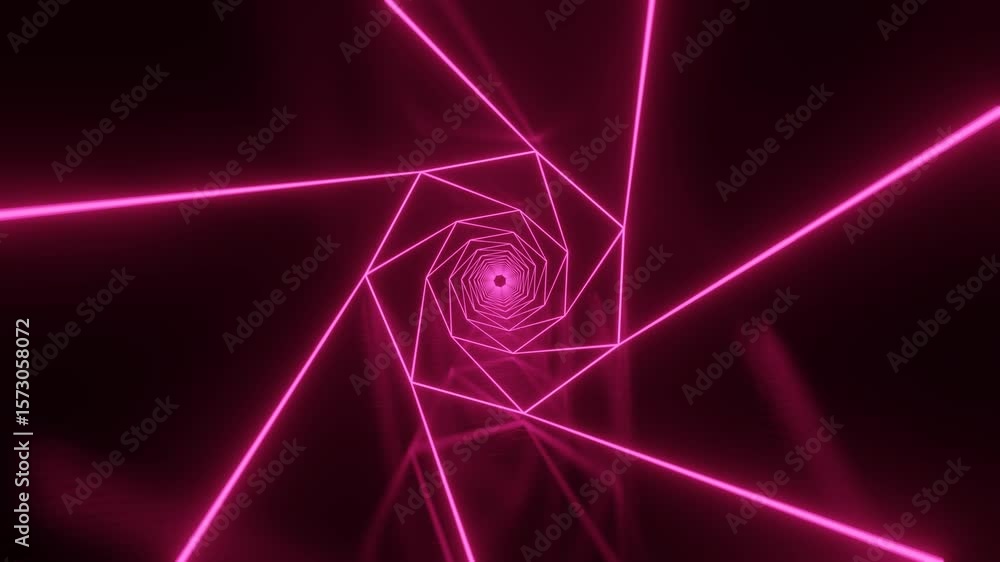 Poster futuristic light tunnel animation with fast-moving linear neon elements. designed for modern present