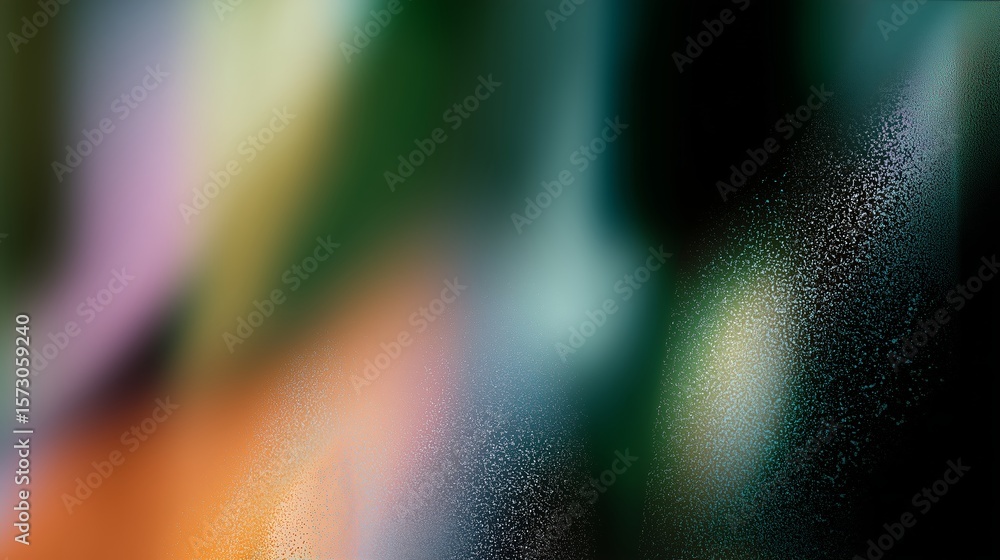 Poster blurred abstract art features vibrant colors and soft shapes in an urban setting during twilight hou