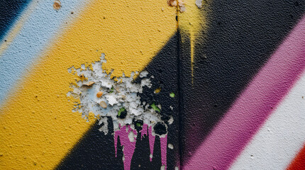 Colorful Graffiti Wall With Chipped