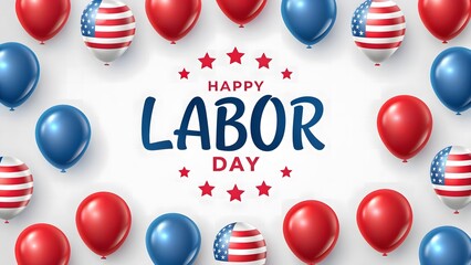 Happy Labor Day: American Flag Balloons Celebrate