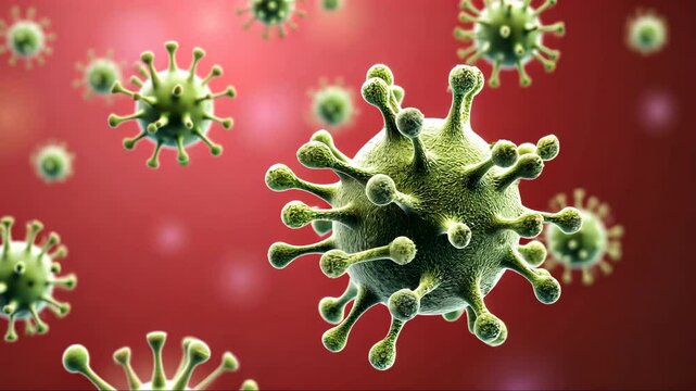 Molecules of candida auris fungal infection, macro virus.