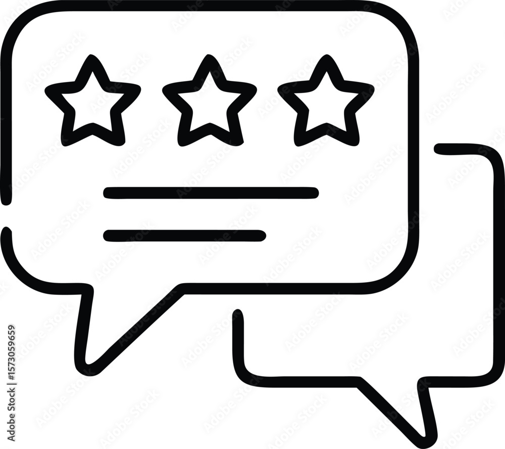 Poster outline speech bubble icon representing customer feedback and communication