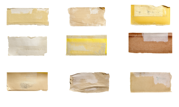 set of old empty (blank)  papers. PNG, transparent, Editable