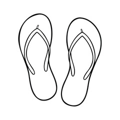Outline two flip-flops on summer footwear beach wear flipflops sandals