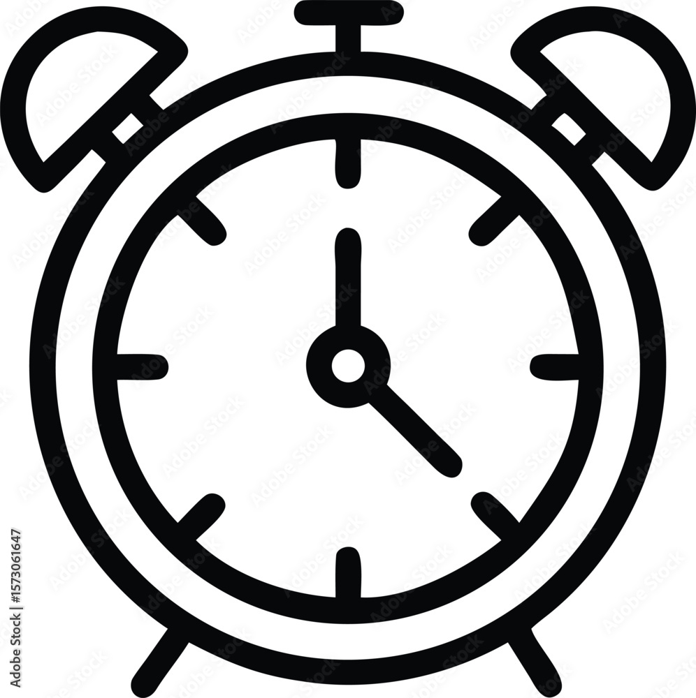 Aufkleber simple outline alarm clock icon representing time and reminders